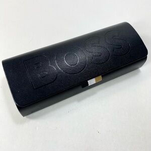 Hugo Boss Clamshell Hard Case Black Eyeglass Sunglasses Case with Cleaning Cloth
